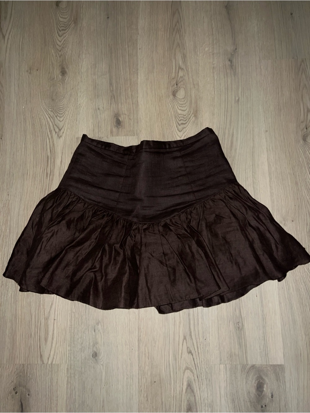 Bardot Amorette Linen Mini Skirt in Chocolate
 Size 12